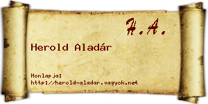 Herold Aladár névjegykártya
